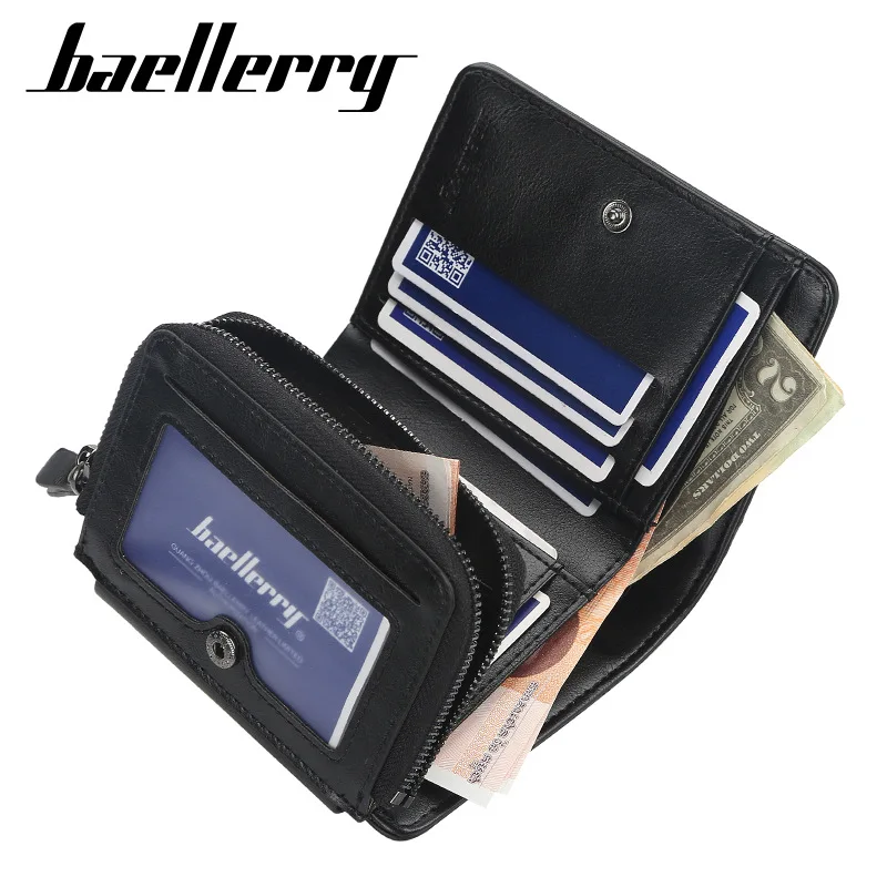 New PU Leather Men Wallets High Quality Zipper Short Desigh Card Holder Male Purse Vintage Coin Holder Men Wallets - Image 3