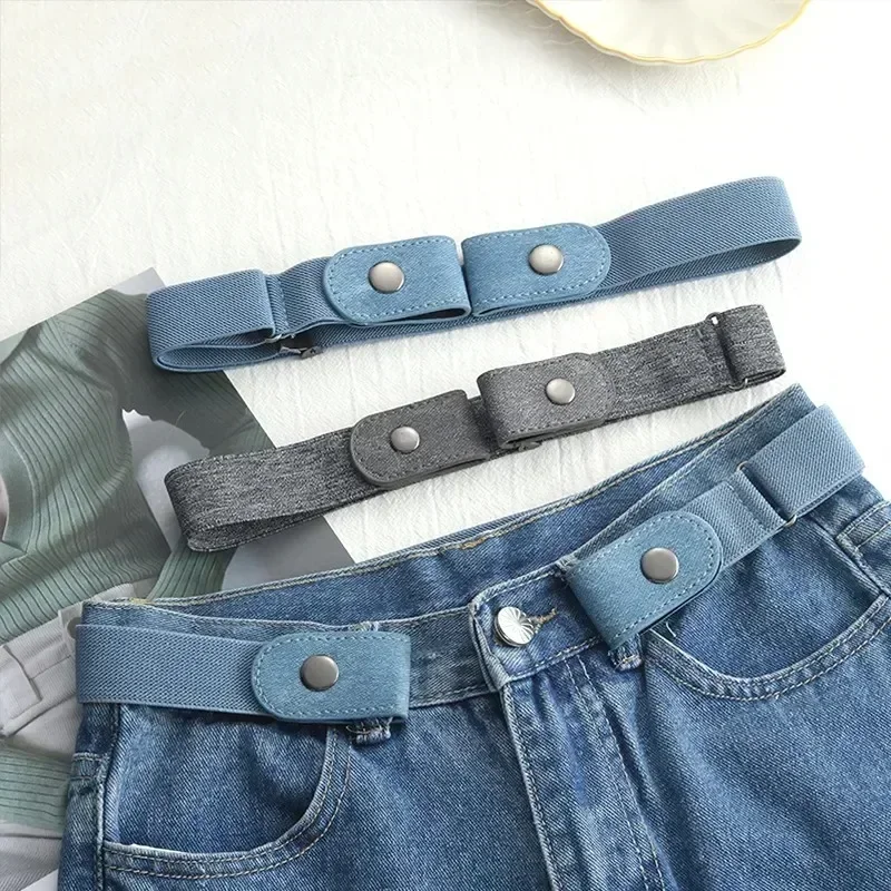 2024 Canvas Adjustable Elastic Waist Band Invisible Belt Buckle-Free Belts for Women Men Jean Pants Dress No Buckle Easy To Wear