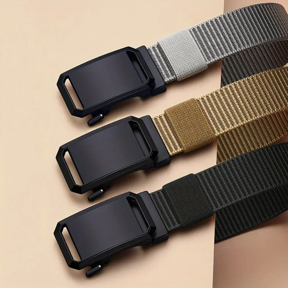 2025 New Automatic Buckle Belt, Canvas Tactical Workwear Casual Outdoor Military Training Pants Belt For Men - Image 4