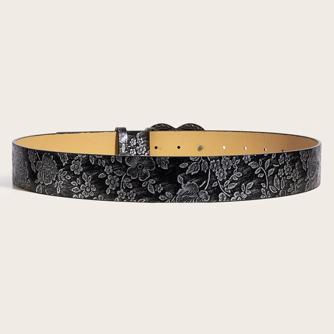 A love buckle pattern PU leather belt fashionable casual jeans - Image 3