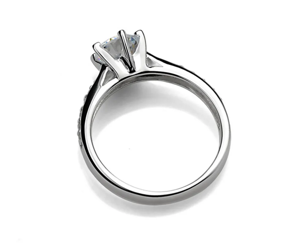 Luxury 925 Sterling Silver Classic Ring for Women Six claw jewelry simple 70ct diamond ring imitation diamond women's ring - Image 5