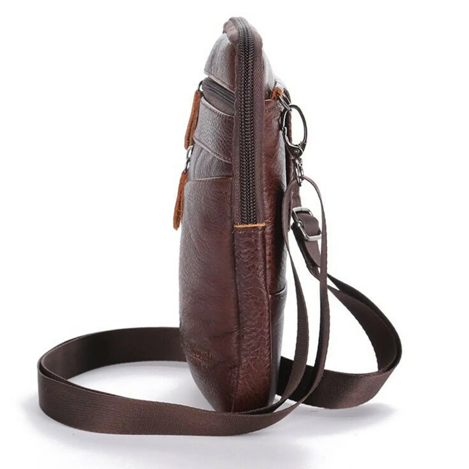 Men's Leather Small Bag Fashion Phone Pouch Belt Bag Shoulder Crossbody Waist Pack Vintage Multi-Function Mens Mini Bag 2022 New - Image 5