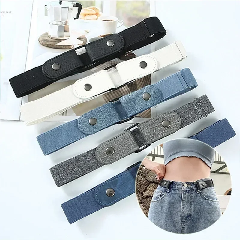 2024 Canvas Adjustable Elastic Waist Band Invisible Belt Buckle-Free Belts for Women Men Jean Pants Dress No Buckle Easy To Wear - Image 2