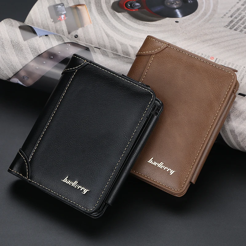 New PU Leather Men Wallets High Quality Zipper Short Desigh Card Holder Male Purse Vintage Coin Holder Men Wallets - Image 6