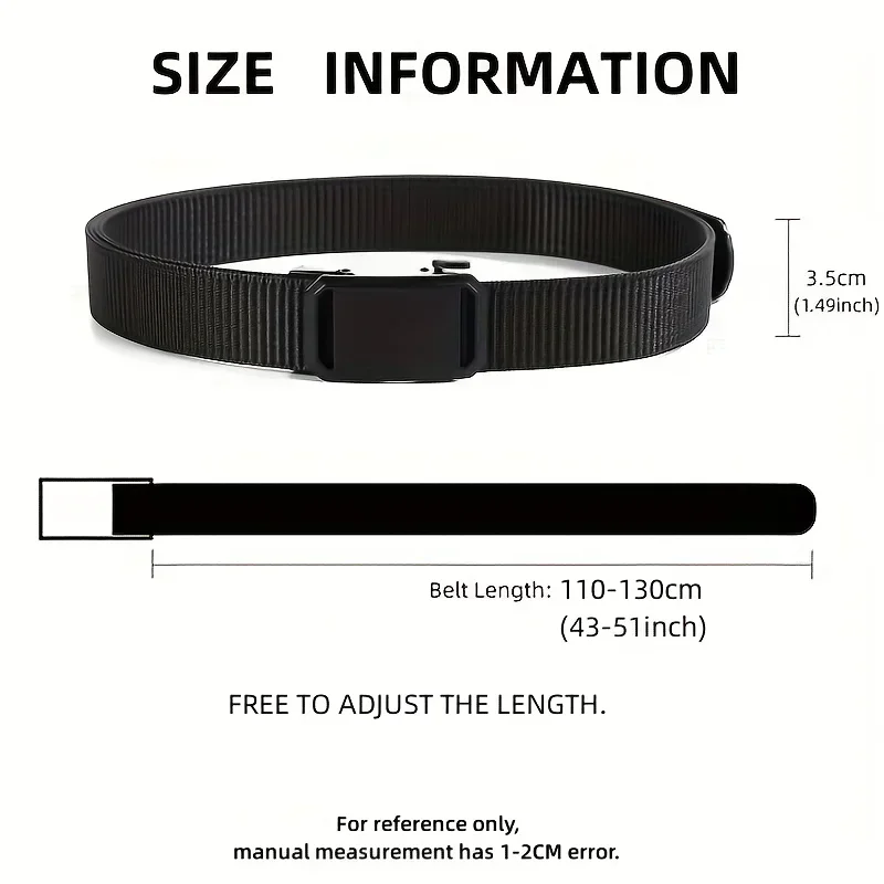 2025 New Automatic Buckle Belt, Canvas Tactical Workwear Casual Outdoor Military Training Pants Belt For Men - Image 3