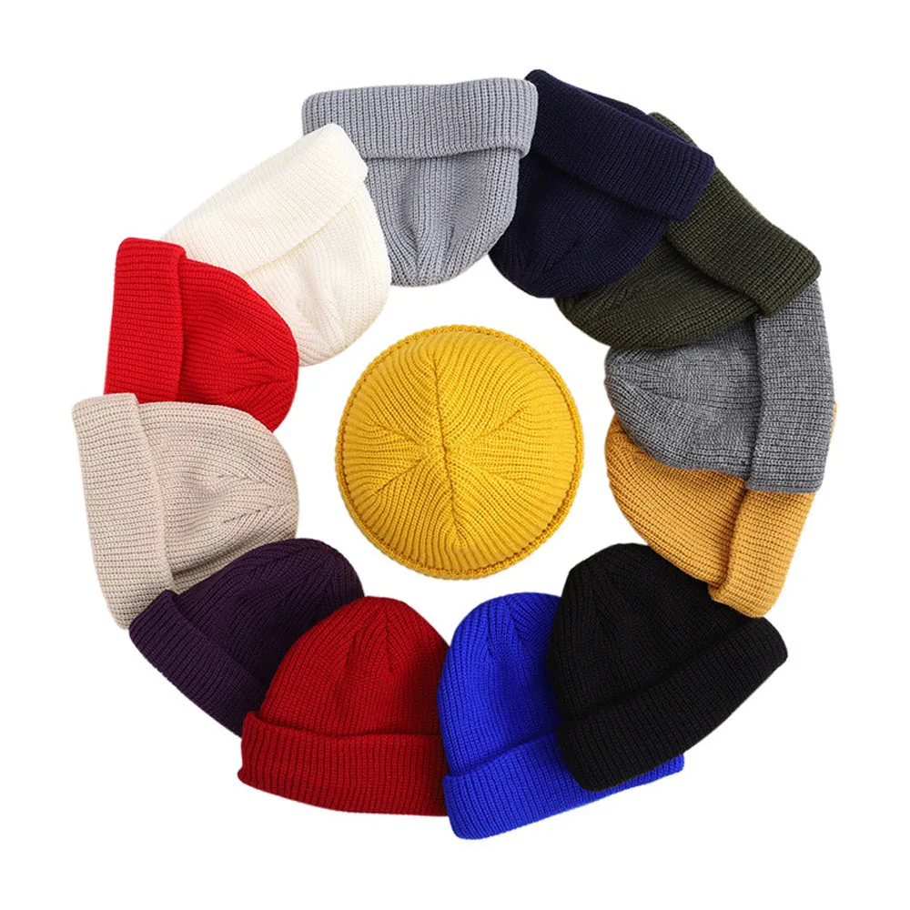 Winter Warm Beanies Casual Short Thread Hip Hop Hat Adult Men Female Wool Knitted Skull Cap Elastic Unisex - Image 2