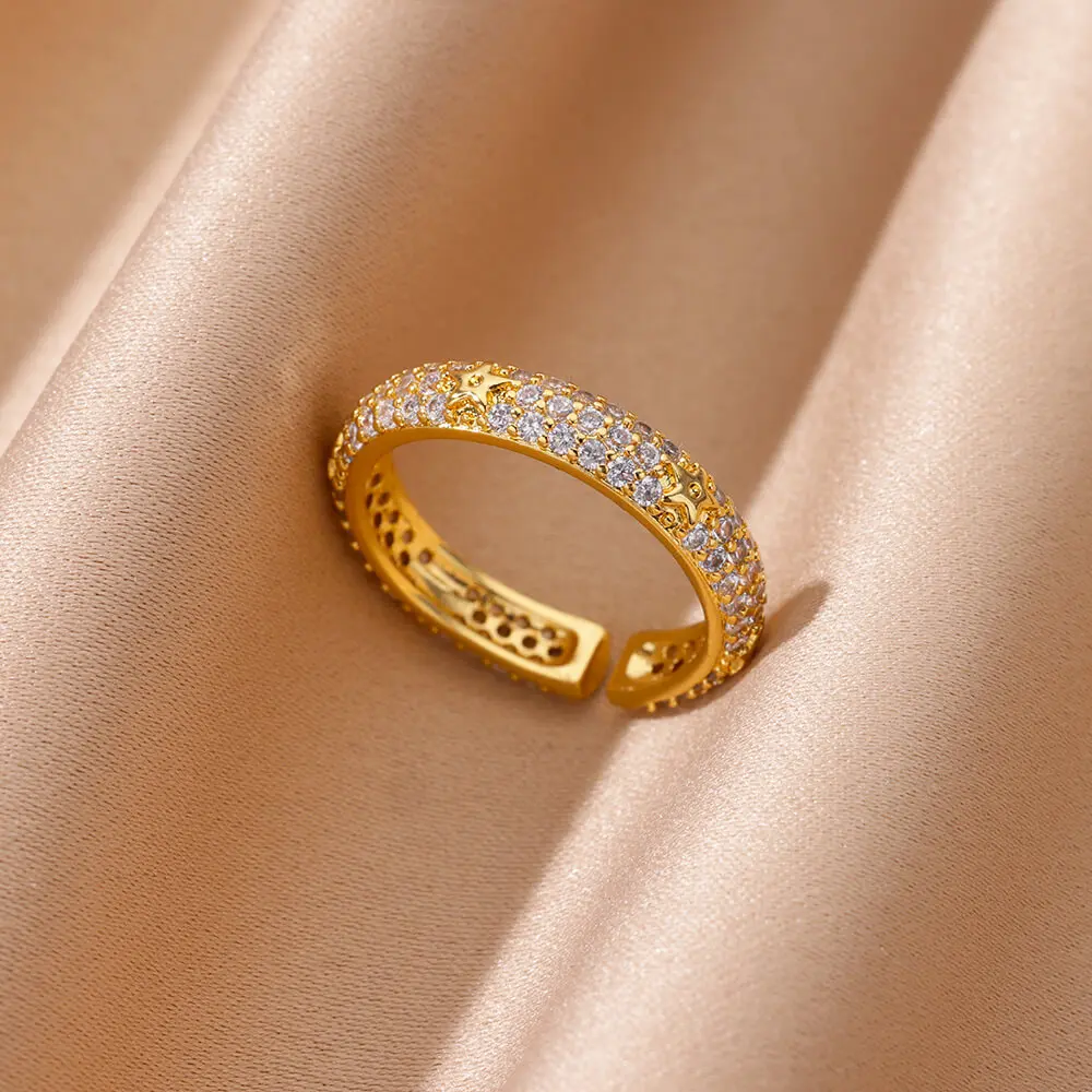 Zircon Geometric Heart Rings For Women Stainless Steel Gold Color Wedding Ring Luxury Aesthetic Jewlery Couple Gift 2025 - Image 5