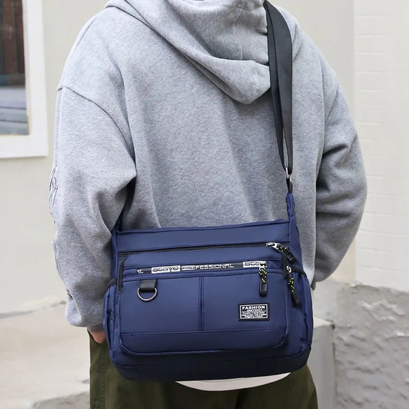 Men's cross-body bag with multi-layered pockets, adjustable shoulder strap, business single-shoulder bag - Image 6