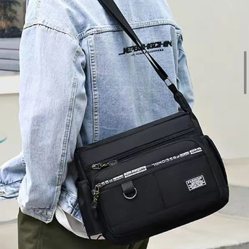 Men's cross-body bag with multi-layered pockets, adjustable shoulder strap, business single-shoulder bag - Image 5
