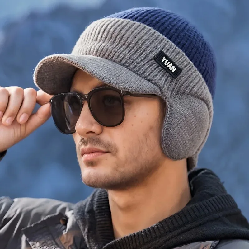 Dual-Tone Knit Baseball Cap - Outdoor Activities | Fashionable Dad Hat with Ear Protection | Perfect for Couples Hats for Men - Image 2