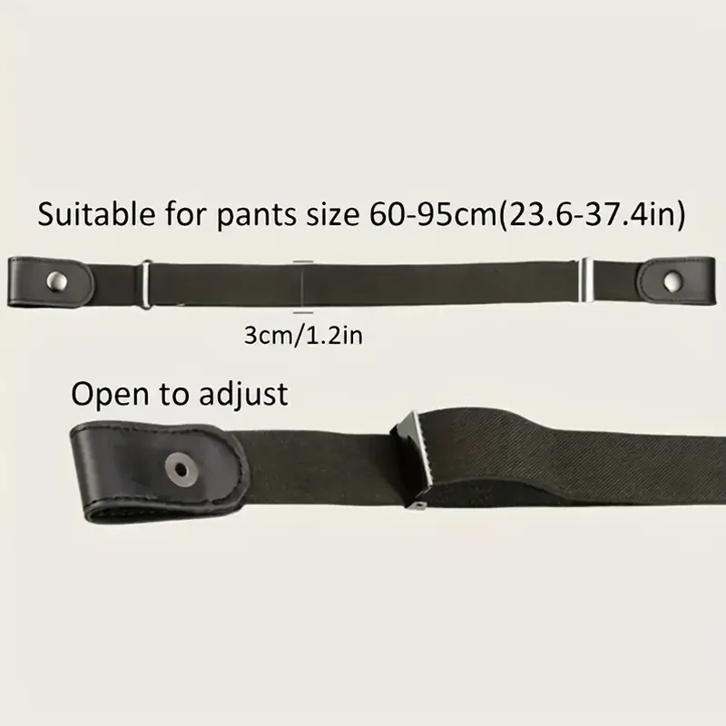 Traceless Invisible Elastic Belt Women's Belt Jeans Pants Men's Elastic Belt - Image 2